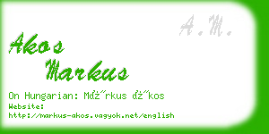 akos markus business card